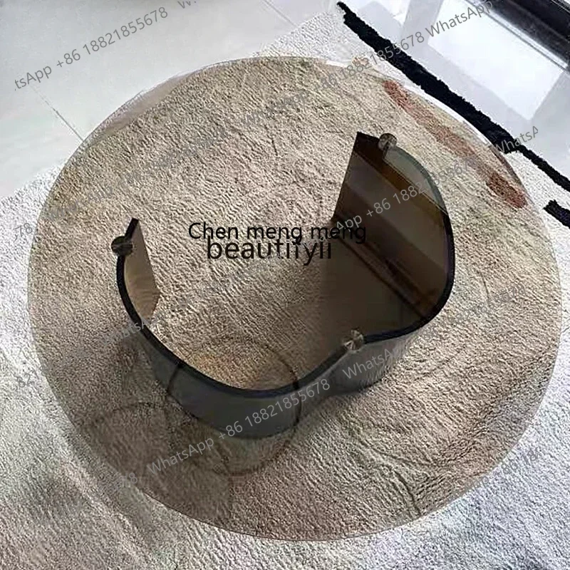 X CQYItalian coffee table light luxury stainless steel modern creative minimalist round square glass designer