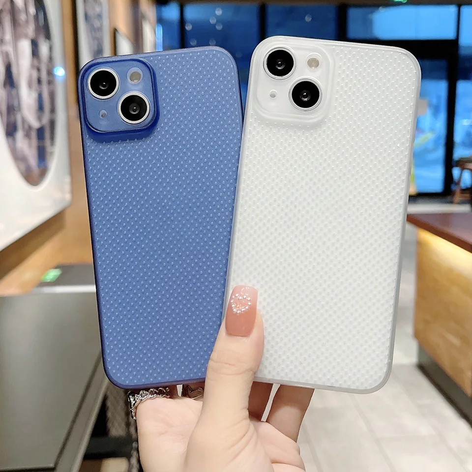 Funda de silicona hueca con disipación de calor y ventilación para iPhone 17 Pro Air 15 14 13 12 Mini 11 16 Pro Max Plus 18 2