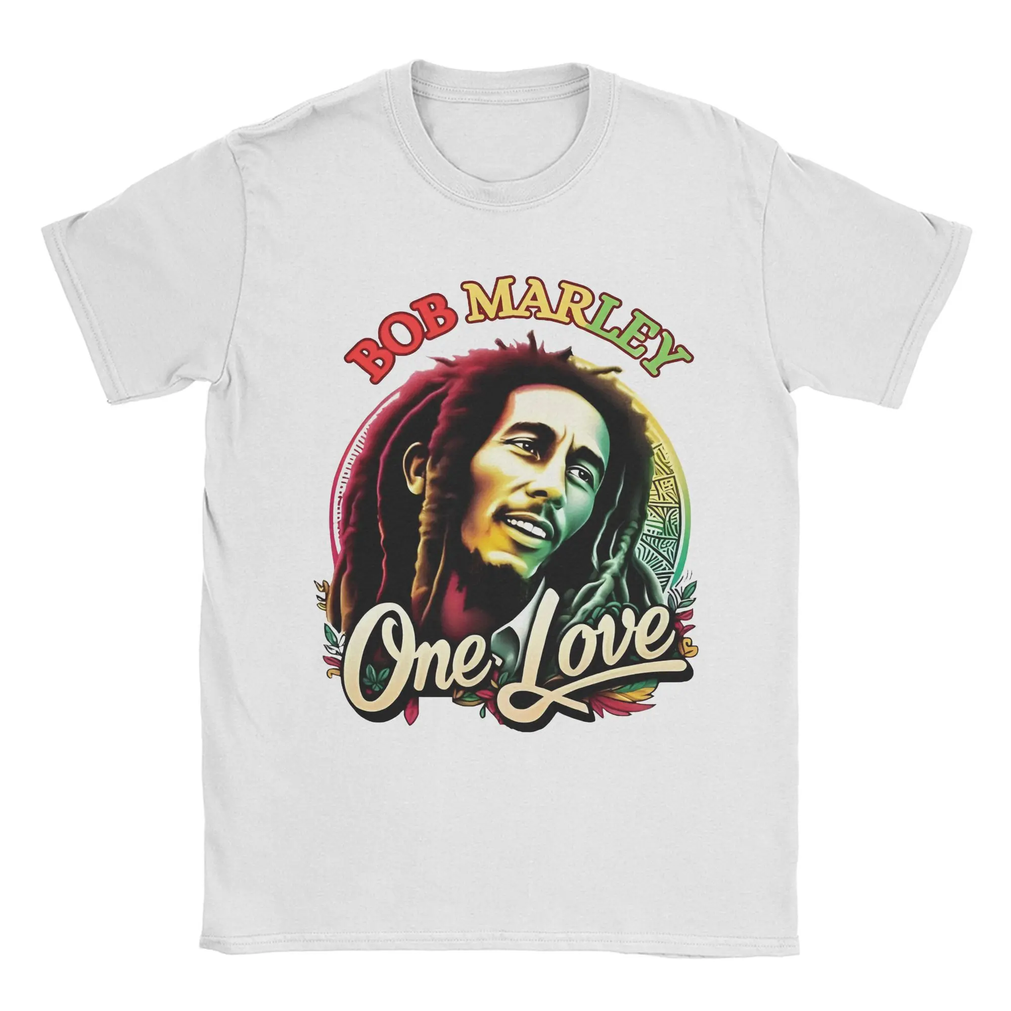 B-Bob Marley-Wailers ONE LOVE Outfit Men Women T Shirt Pure Cotton Tee Print  T-shirt Clothing