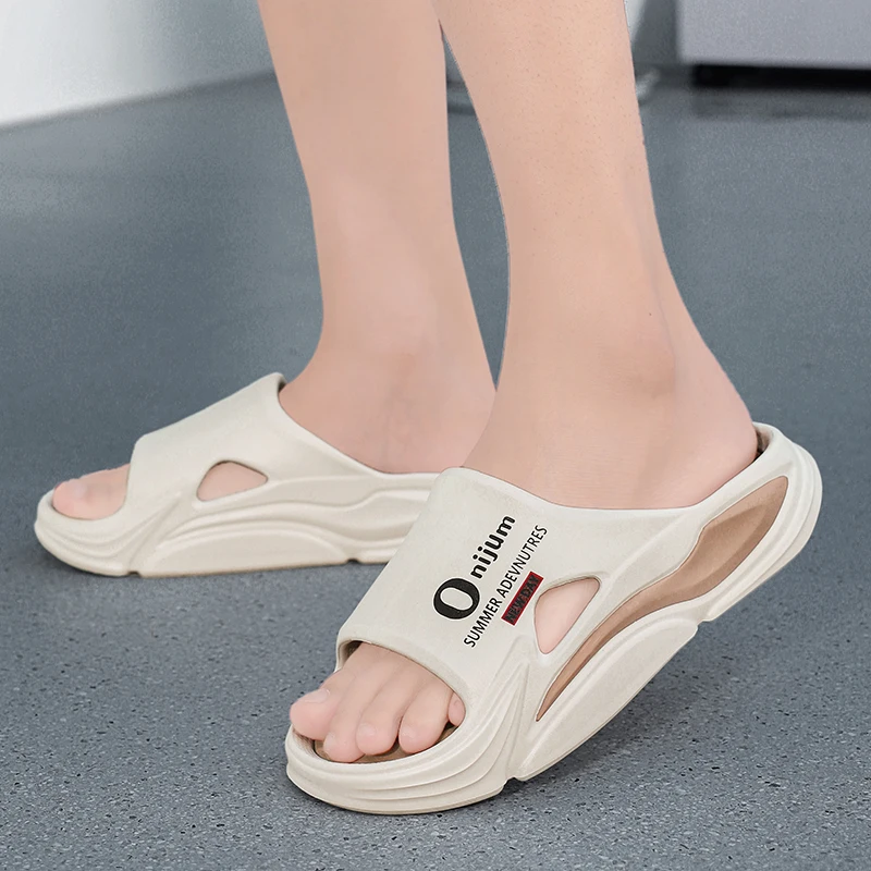 STRONGSHEN Summer Men Slippers Slides Slide Slipper Summer Blade Shoes Home House Outdoor Beach Room Homme Slipers Soft Shoes