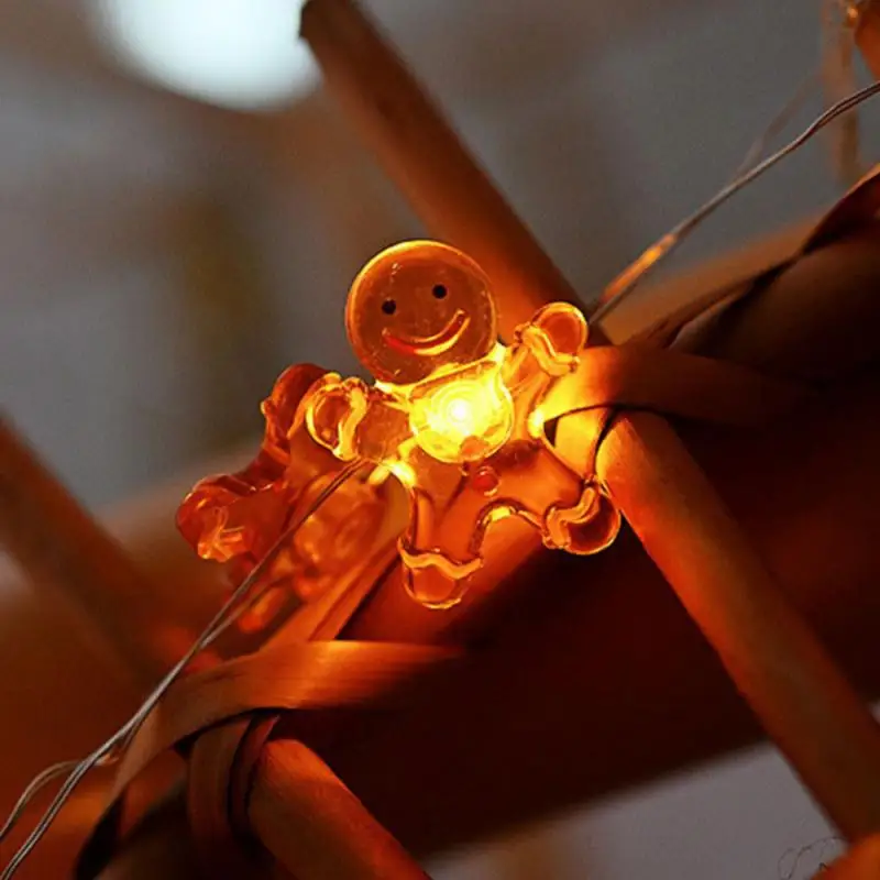 جديد عيد الميلاد أضواء الديكور سلسلة الزنجبيل رجل سانتا كلوز ضوء سلسلة عيد الميلاد السنة الجديدة جو لوازم احتفالية #3