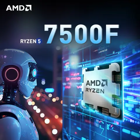 AMD Ryzen 5 7500F New 6-Core 12-Thread L3=32M DDR5 3.7GHz Processor R5 7500F 5NM Socket AM5 65W but without cooler