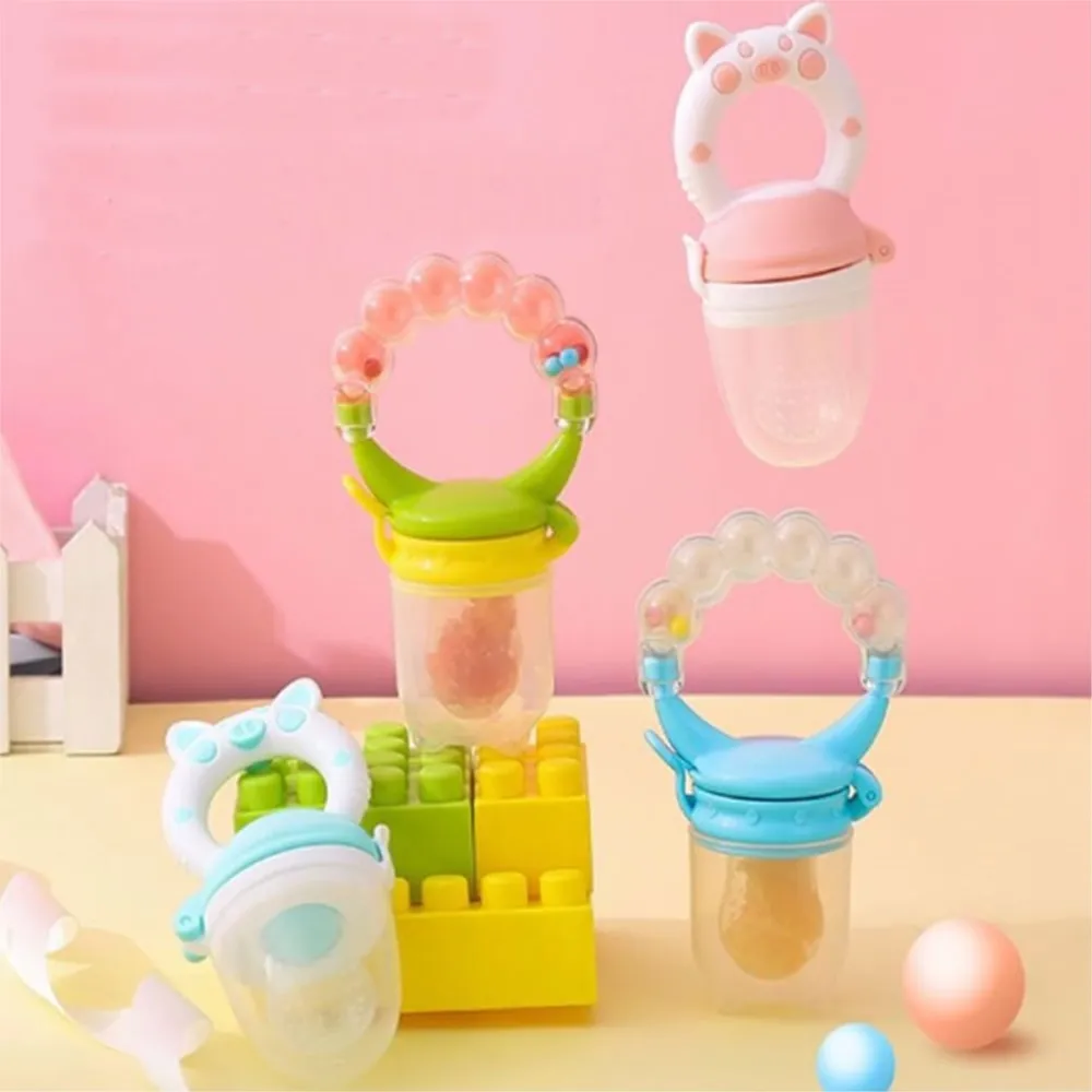 Newborn Baby Feeding Cups Nibbler Feeder Baby Supplies Teethers Bottles New Kids Pacifier Silicone BPA Free Nipple Teether