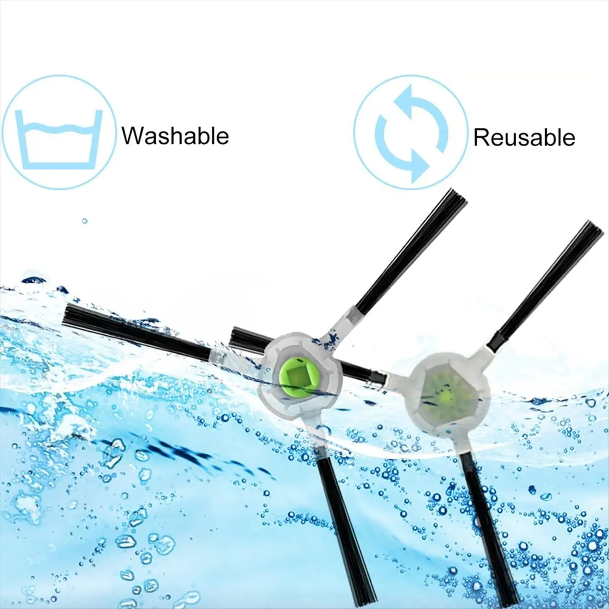 (Estr) Side Brushes For Lefant M210 / M210S / M210B / M210P / M213 / Okp Life K2 / K3 / K4 / K5 / Moosoo MT501 Vacuum Parts