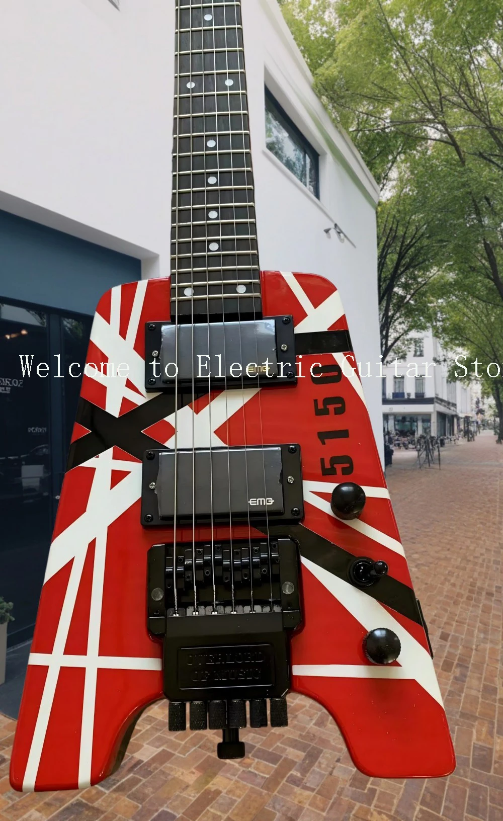 Black bridge headless electric guitar, special custom veneer, high-end, custom supported, brand new, 2022, free shipping #ASP654