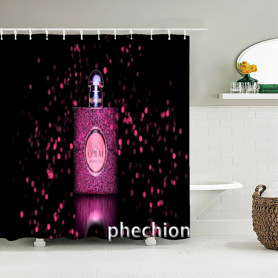 Luxury Perfume and Flower Shower Curtain 3D Bathroom Curtain Fabric Waterproof Polyester Washable Bath Screen Curtain Set X04