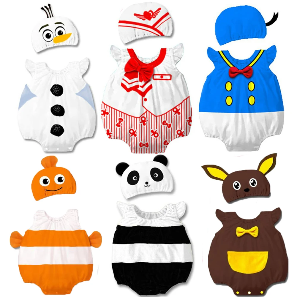 Halloween Costumes para bebês meninos e meninas, boneco de neve, canguru, macacão, curto, infantil, aniversário da criança, fotografia, vestido extravagante