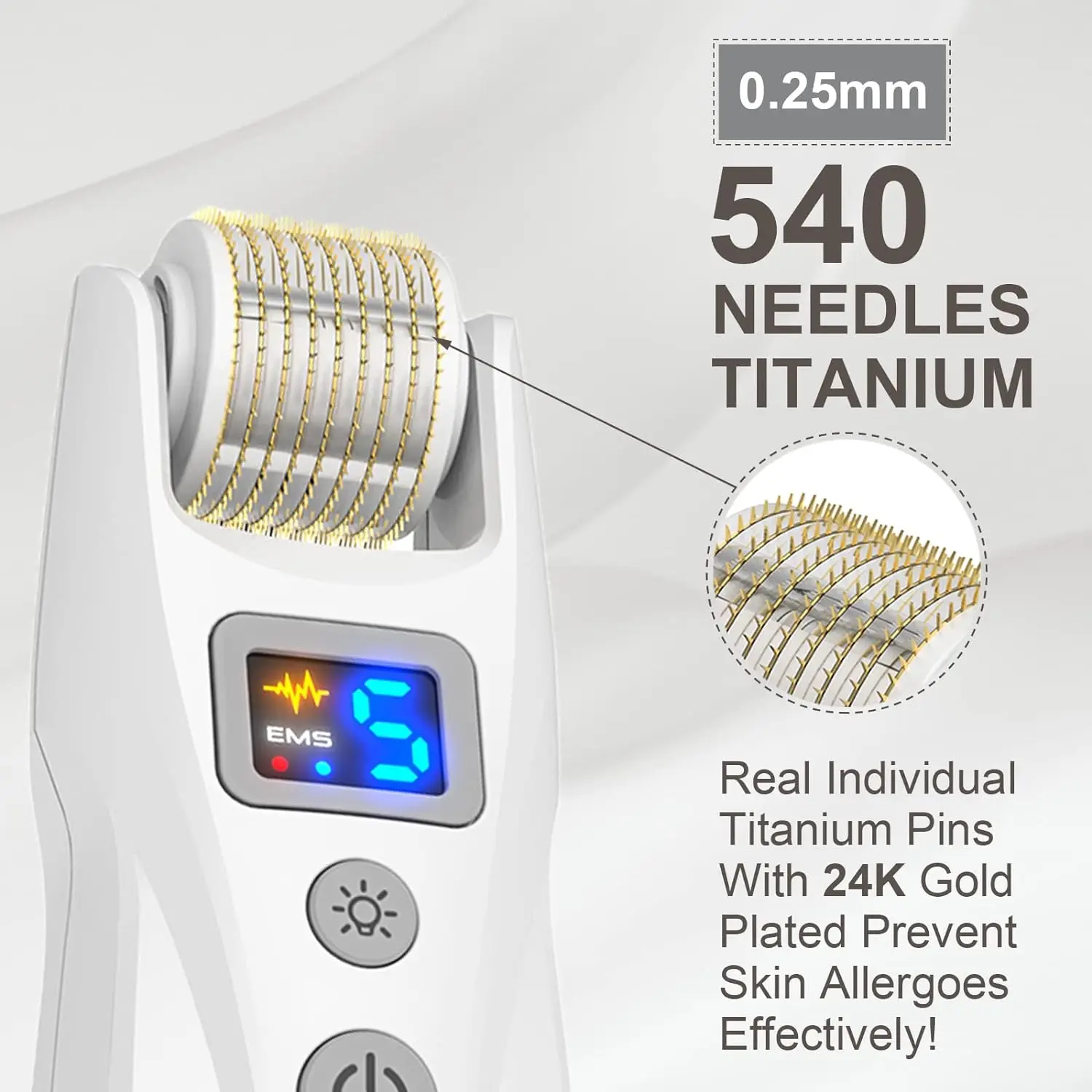 Derma Roller G5 Bio Roller EMS Microneedling Pen Machine LED Microcurrent Vibration Red Light Therapy For Hair Growth