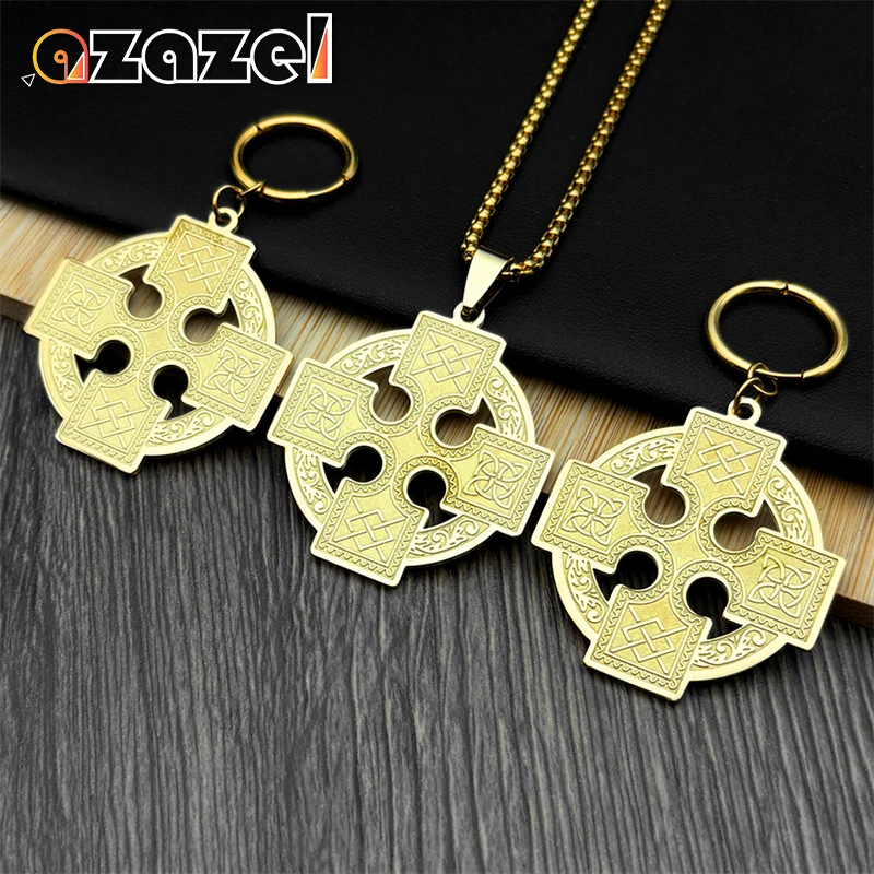 

Viking Cross Witch Celtic Irish Knot Pendant Necklace Earrings Set for Women Men Stainless Steel Gold Color Amulet Jewelry Gift