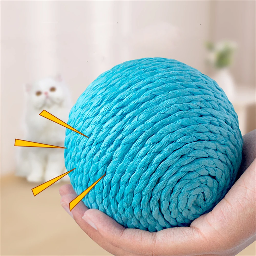 

Cat Scratch Toy Multipurpose Squeaky Sound Sisal Cat Scratching Ball Kitten Interactive Training Playing Grinding Claw Balls Toy