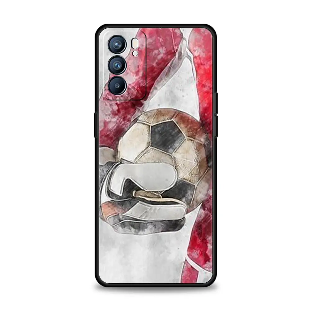 Capa de telefone de futebol para oppo reno13 reno12 reno11 f reno10 pro a54 5g encontrar x5 a53 a52 a9 a57 a78 4g a79 a80 a98 capa