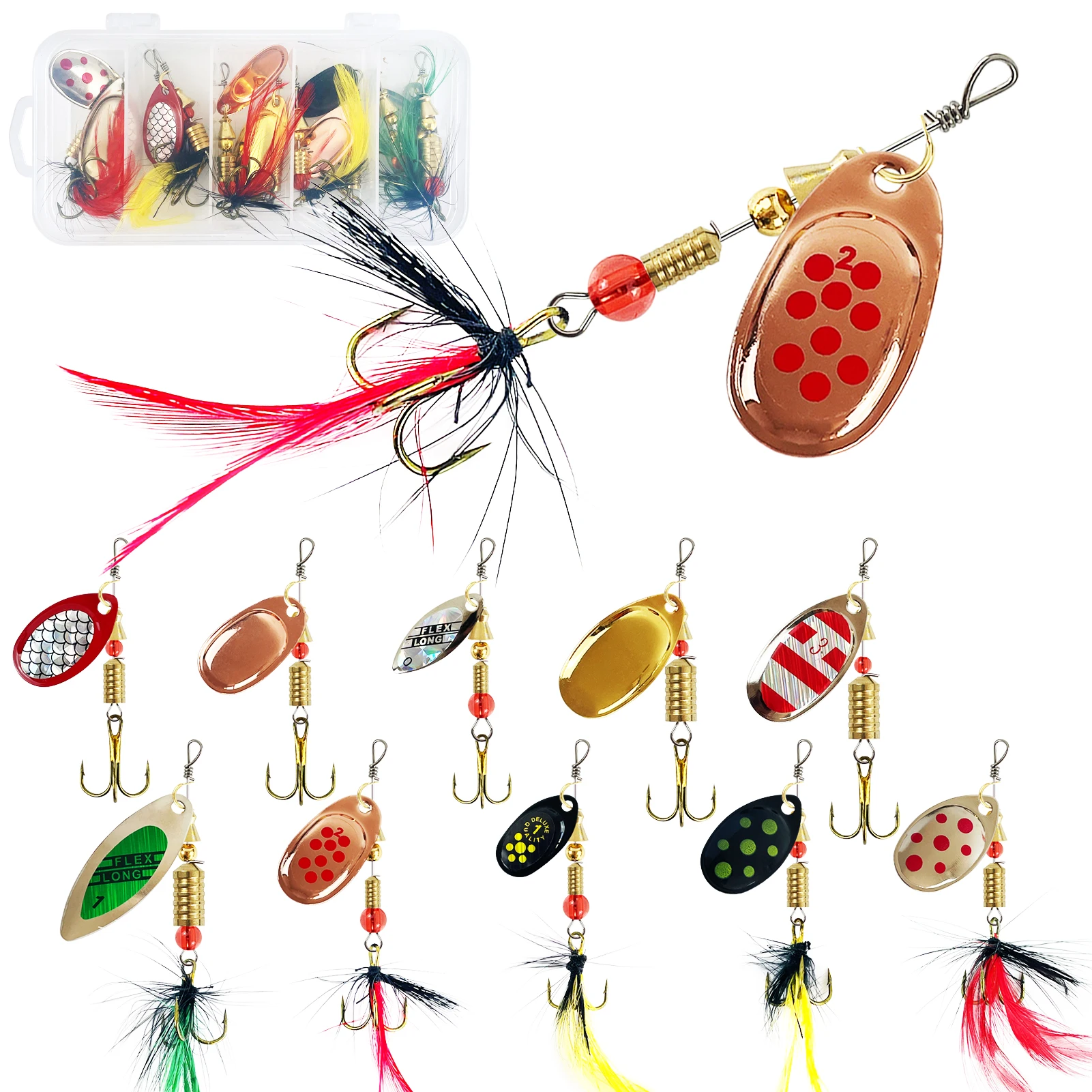 Fishing Lure Box - Набор вращающихся приманок FREE FISHER с
