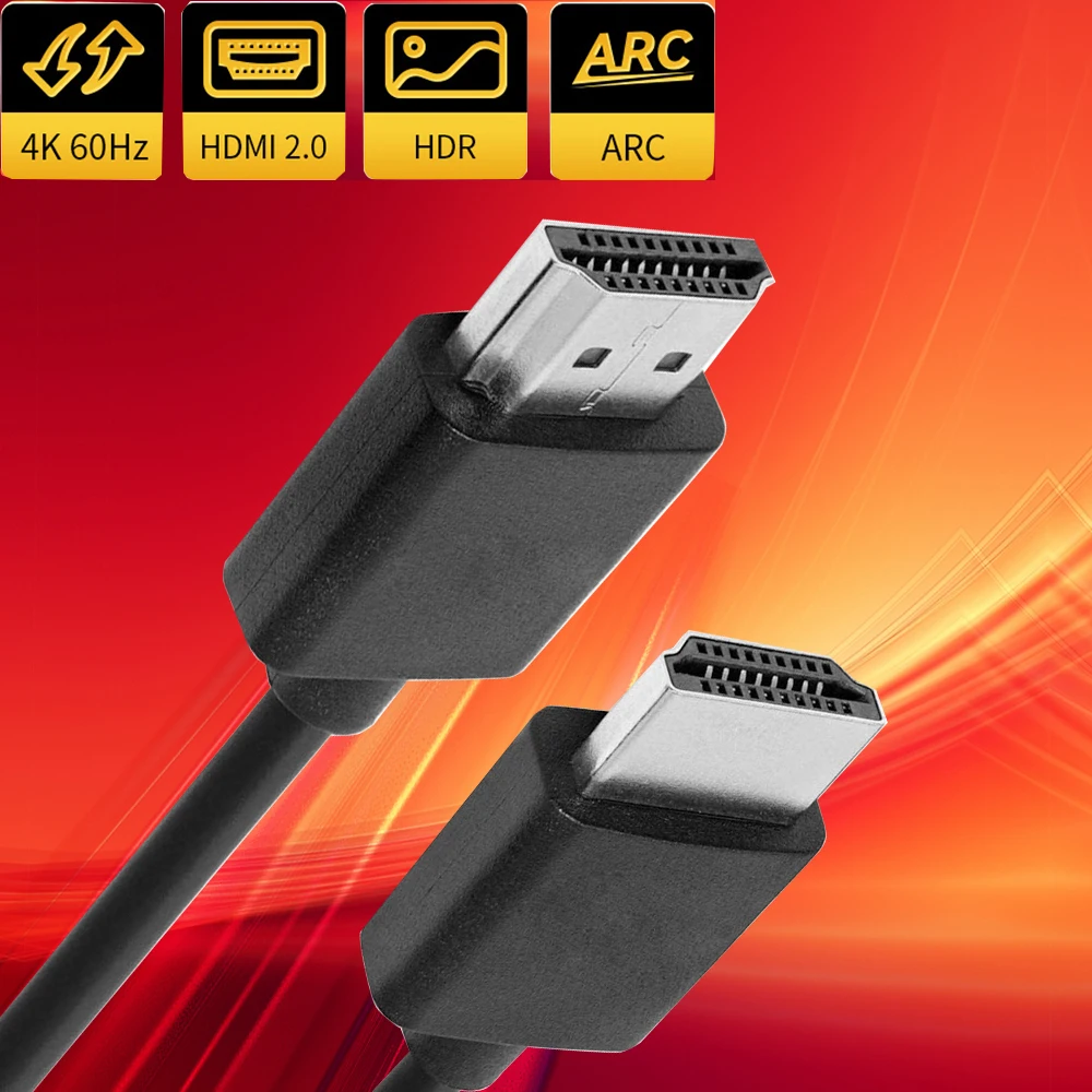 Short HDMI 2.0 Cable 4K 60Hz 50CM HDMI Kable for HDTV PS5 PS4 Pro Xbox Series X HDR HDMI Male to Male Cable CEC ARC 4K