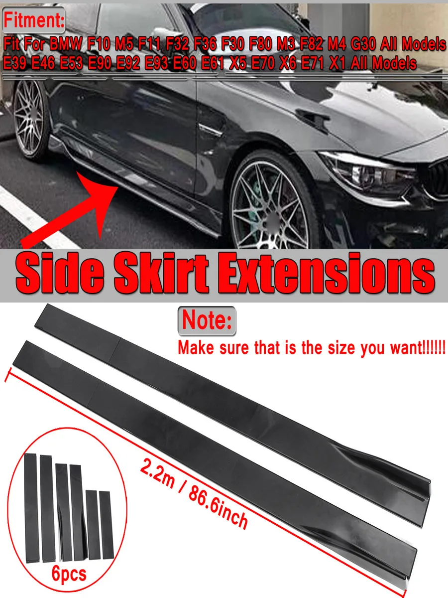 Universele 2m Auto Side Rokken Winglet Splitters Lip Uitbreiding Voor BMW Voor Benz Voor VW Audi Voor Ford voor PEUGEOT Voor SEAT LEON - afbeelding 2