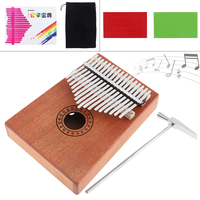 17 Keys Kalimba Single Board Mahogany Thumb Piano Mbira Mini Keyboard Instruments with Complete Accessories