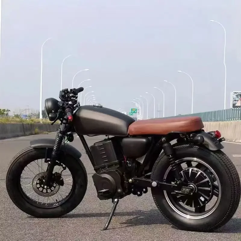 Moto électrique vintage avec batterie au lithium, siège moteur silencieux, Chine