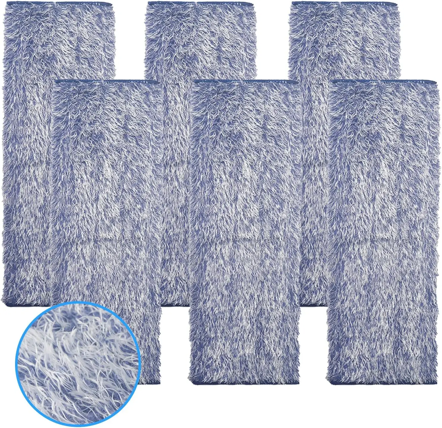 

6 Pack Microfiber Dusting Pad Replacement for Family of Mops, Washable & Reusable 18.3 x 6.1 Inch Mop Replacement Pads for