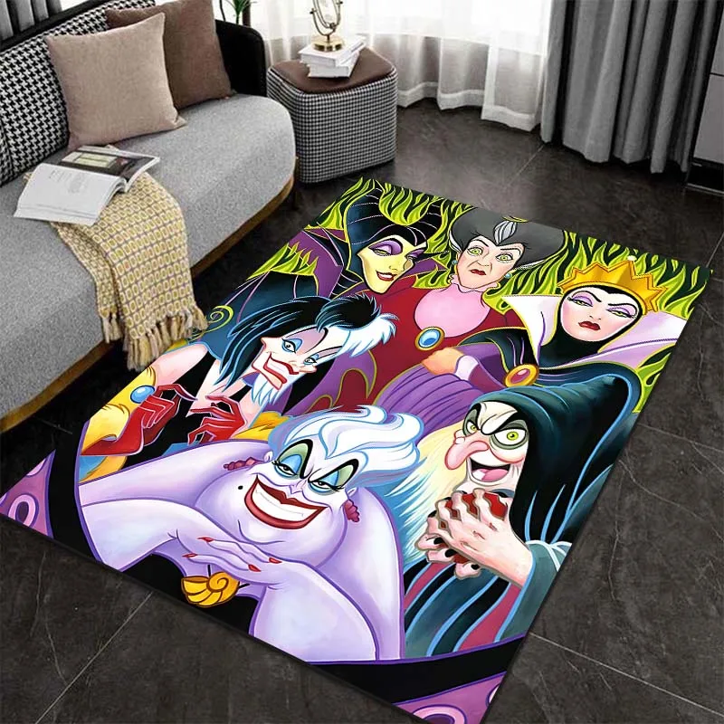 

15 Sizes Disney Villains Print Carpet Rug for Home Living Room Bedroom Sofa Doormat Decor Non-slip Floor Mat Child Area Rug Gift