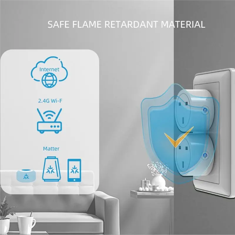 COME Smart Plug Socket 16A TUYA Matter Featuring Power Monitoring Timing Function Voice Controlled Works Metering And Billing UK
