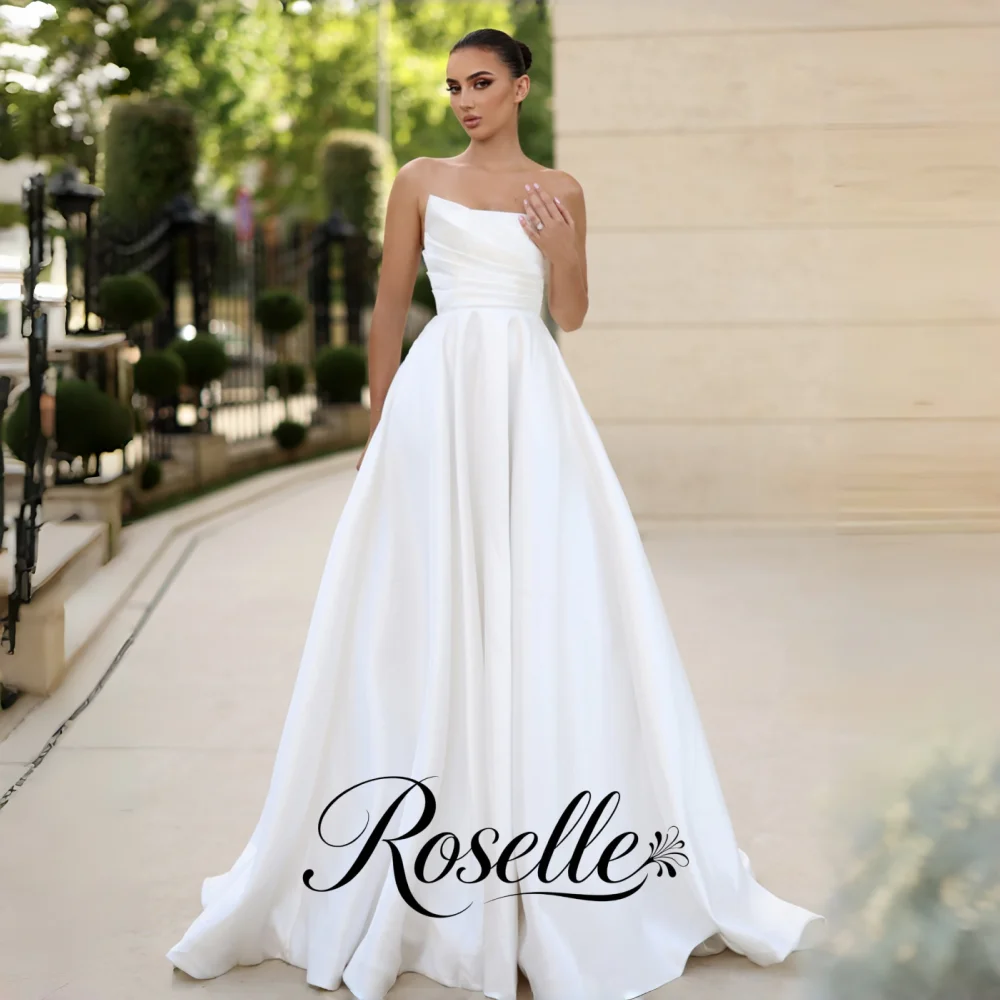 Wedding Qw - ROSELLE Prosta suknia ślubna bez rękawów,