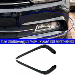 For Volkswagen VW Passat B8 Variant Fog Front Light Frames Cover Trim Racing Sticker Grille 2016 2017 2018 2019 Gloss Black ABS