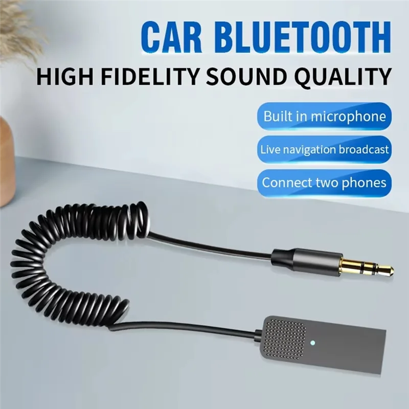 ABMF-Bluetooth 5.2 Penerima Audio Dongle Stereo USB Ke 3.5Mm AUX Jack Bebas Genggam Nirkabel Mobil untuk Amplifier Speaker Kit Mobil