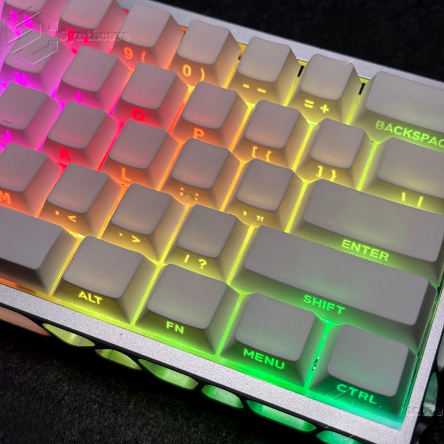 

Simple, Pure White Translucent Keycap PBT 130 Key OEM Height Side Engraving, Customized for 60/84/98/108 Mechanical Keyboards