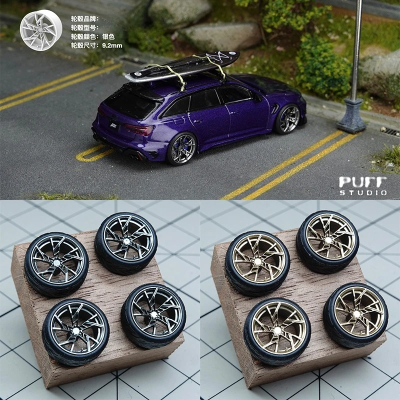 PuffStudio_1/64 Scale Wheel Hub Diameter 9.2mm Shaft Insert Resin Model Is Suitable for 1:64 Car Model Modification Accessories