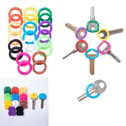 12PCS Key Accessories Hollow Multicolor Rubber Soft Locks Key Cap Silicone Covers Key Toppers Key Ring Cover Key Protector