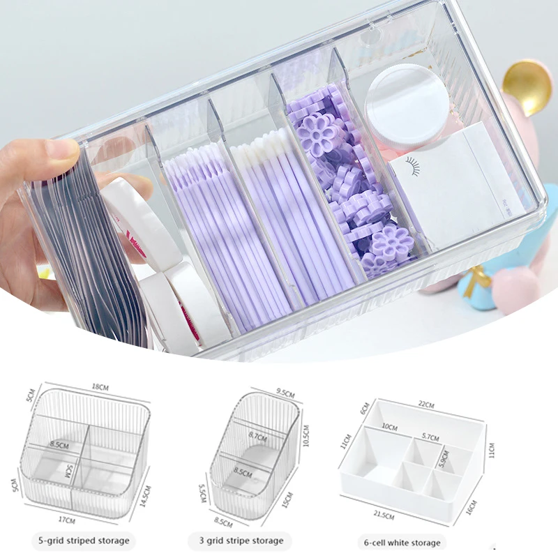 

Акриловый ящик для хранения инструментов для наращивания ресниц с крышкой, аксессуары для ресниц, клей для ресниц, держатель для пинцета, органайзер, прозрачная коробка
