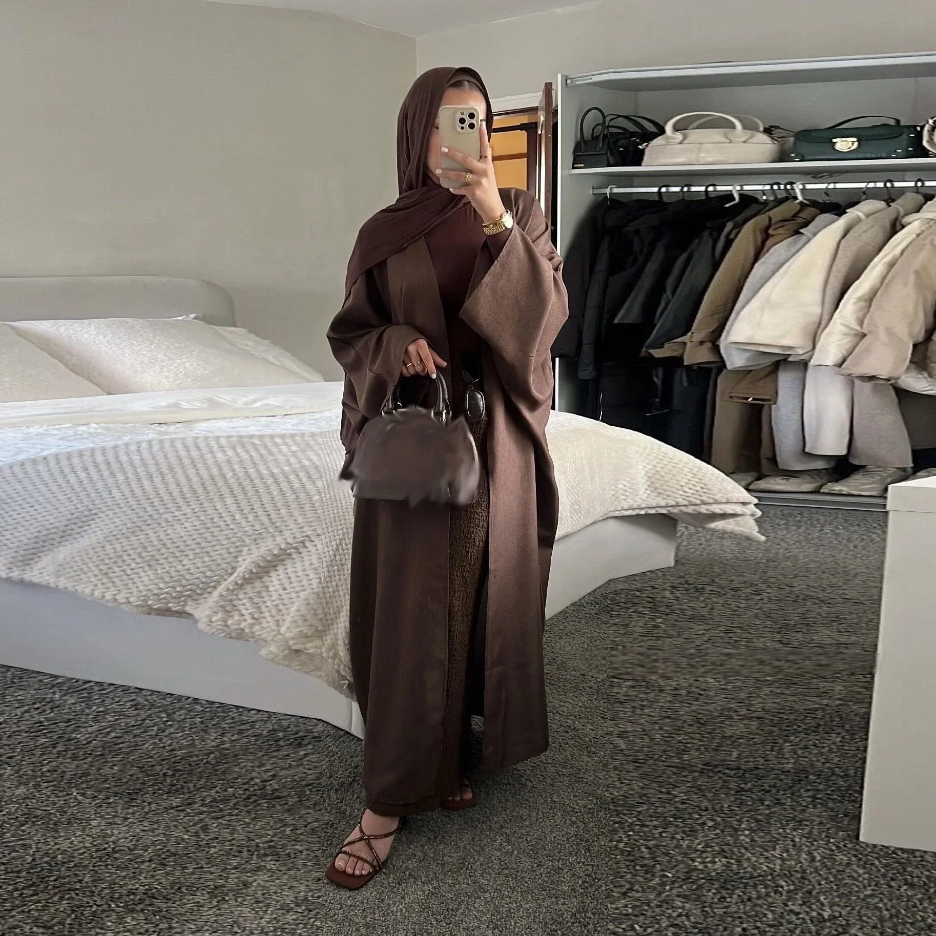 Similar  Linen Batwing Kimono Abaya Dubai Islam Muslim Dress For Women Kebaya Kaftan Robe Musulmane Caftan Marocain Femme