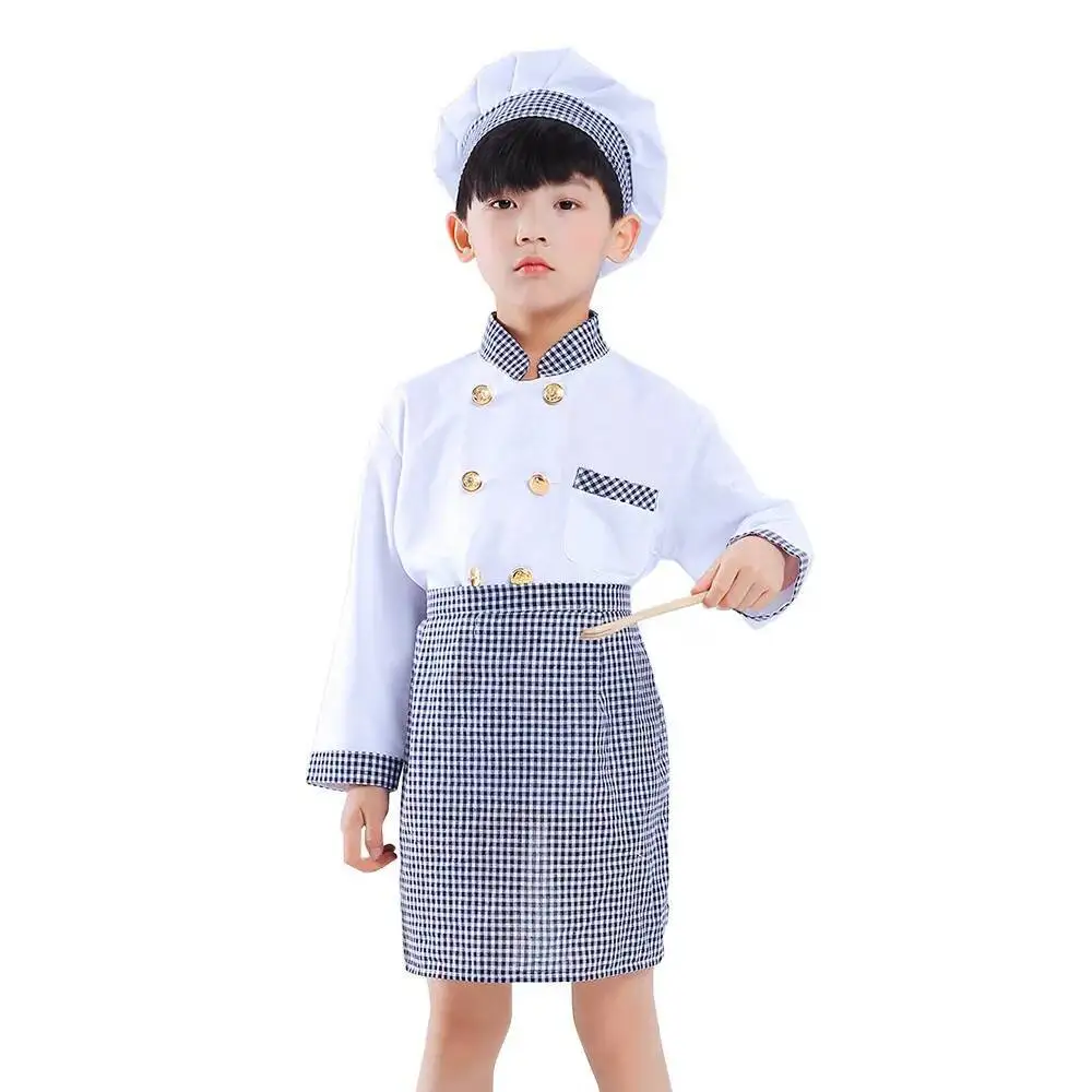 Kinder Jungen Mädchen Koch Kostüm Kochen Backen Kleidung Kinder Halloween Kostüm Set Bühne Kleidung Karneval Party Leistung