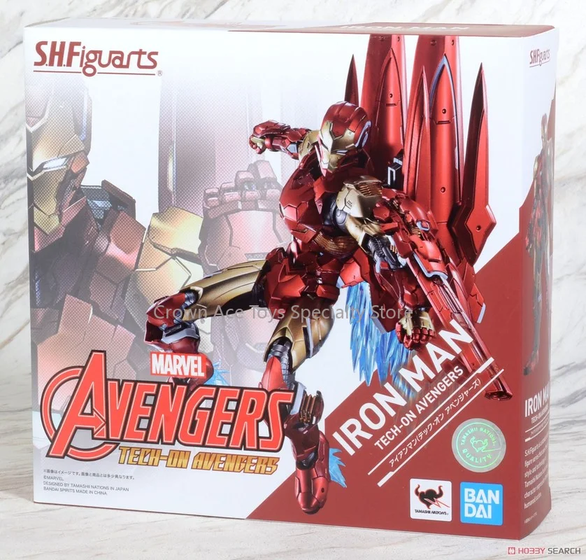 Bandai SHFiguarts Marvel's The Avengers Anime Figure Iron Man Action Figure Trendy Toys for Kids Holiday Gifts Collectible Model