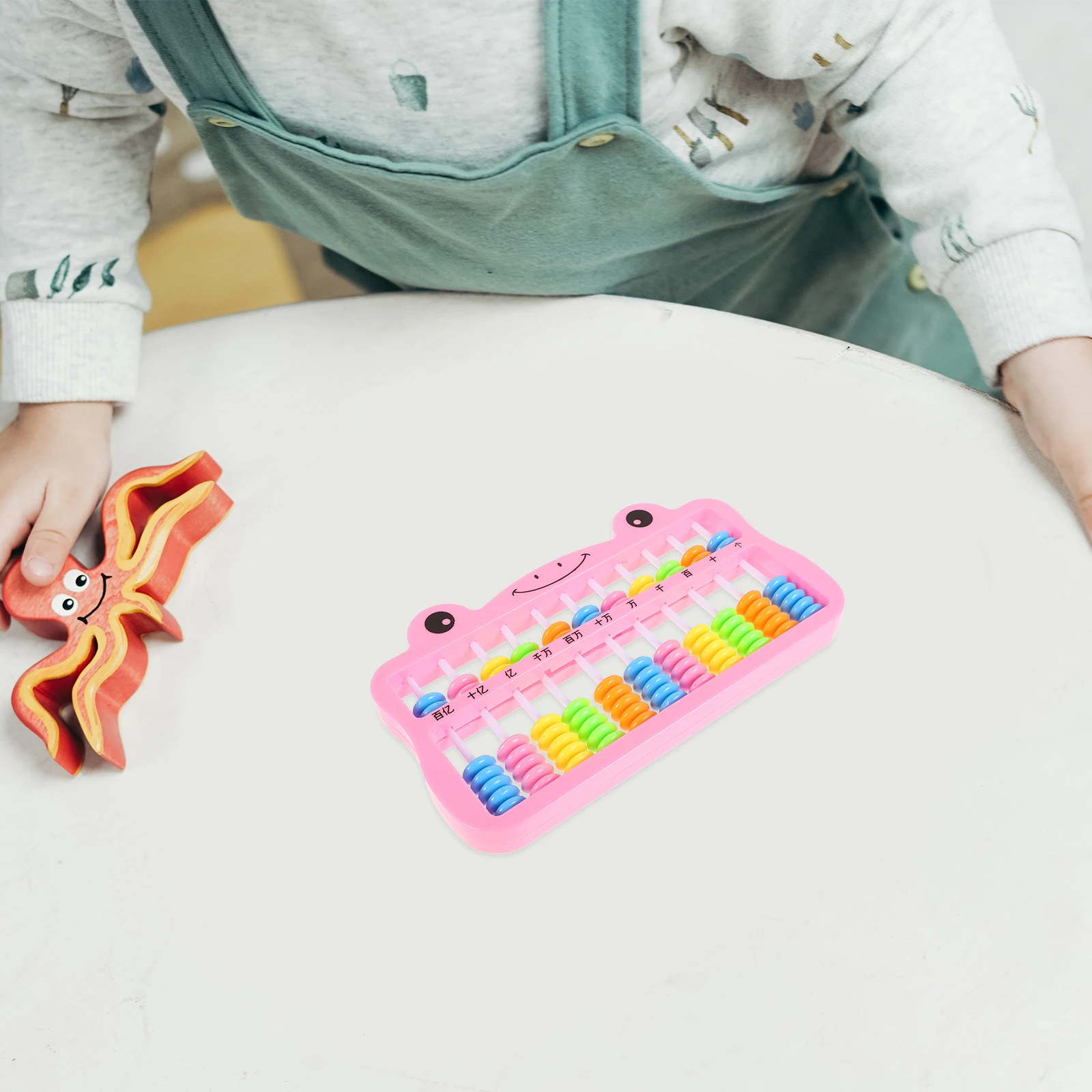 Boulier en plastique coloré à 7 perles pour enfants, outil d'apprentissage des mathématiques, dispositif de comptage chinois, éducation arithmétique pour étudiants, petit Portable