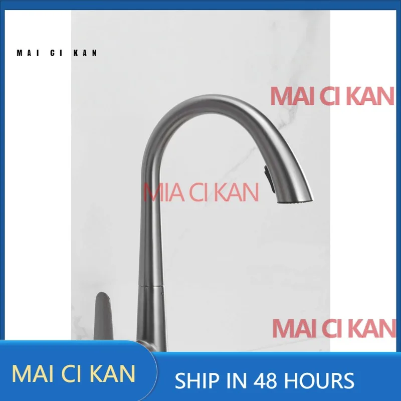 

for kitchen gray pull down faucet home flexible swivel brass laundry washing sink cold hot water tap with hose