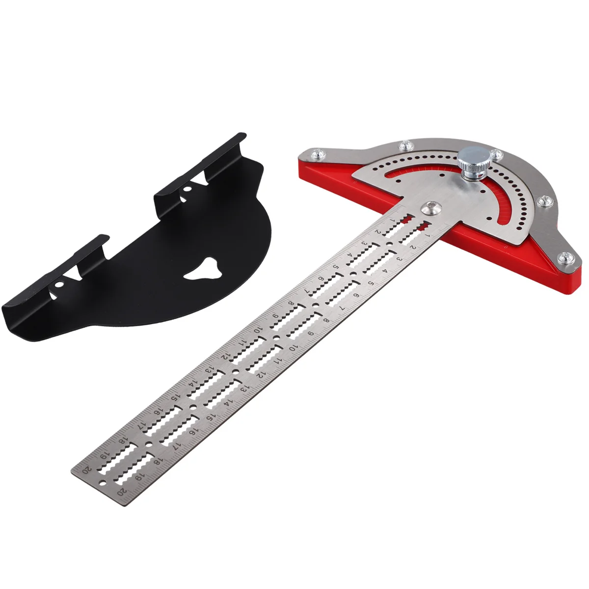A002 Woodworkers Ruler Protractor Angle Finder Woodworking Design Ruler Protractor T Square Woodworking Scribing Tools 20cm