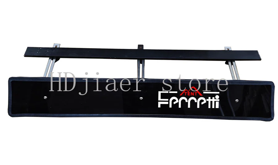 

Roof tent spoiler reduces roof tent noise and deflectors