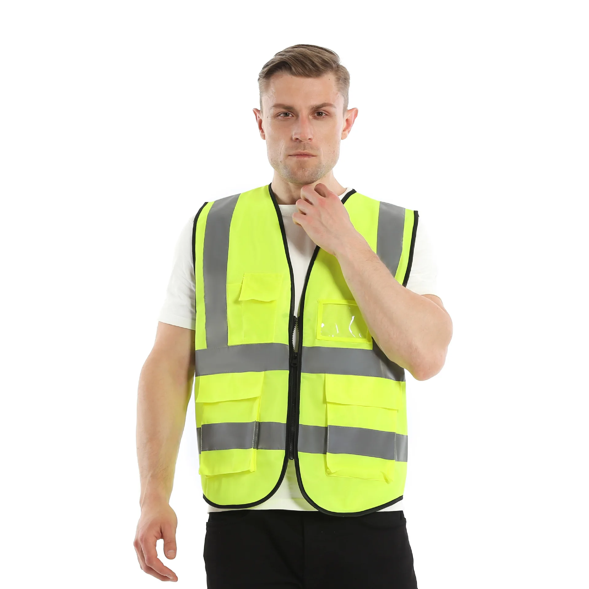 High Visiability Reflective Safety Vest Motorcycle Jacket Fluorescent Signal for Man Woman Night Running