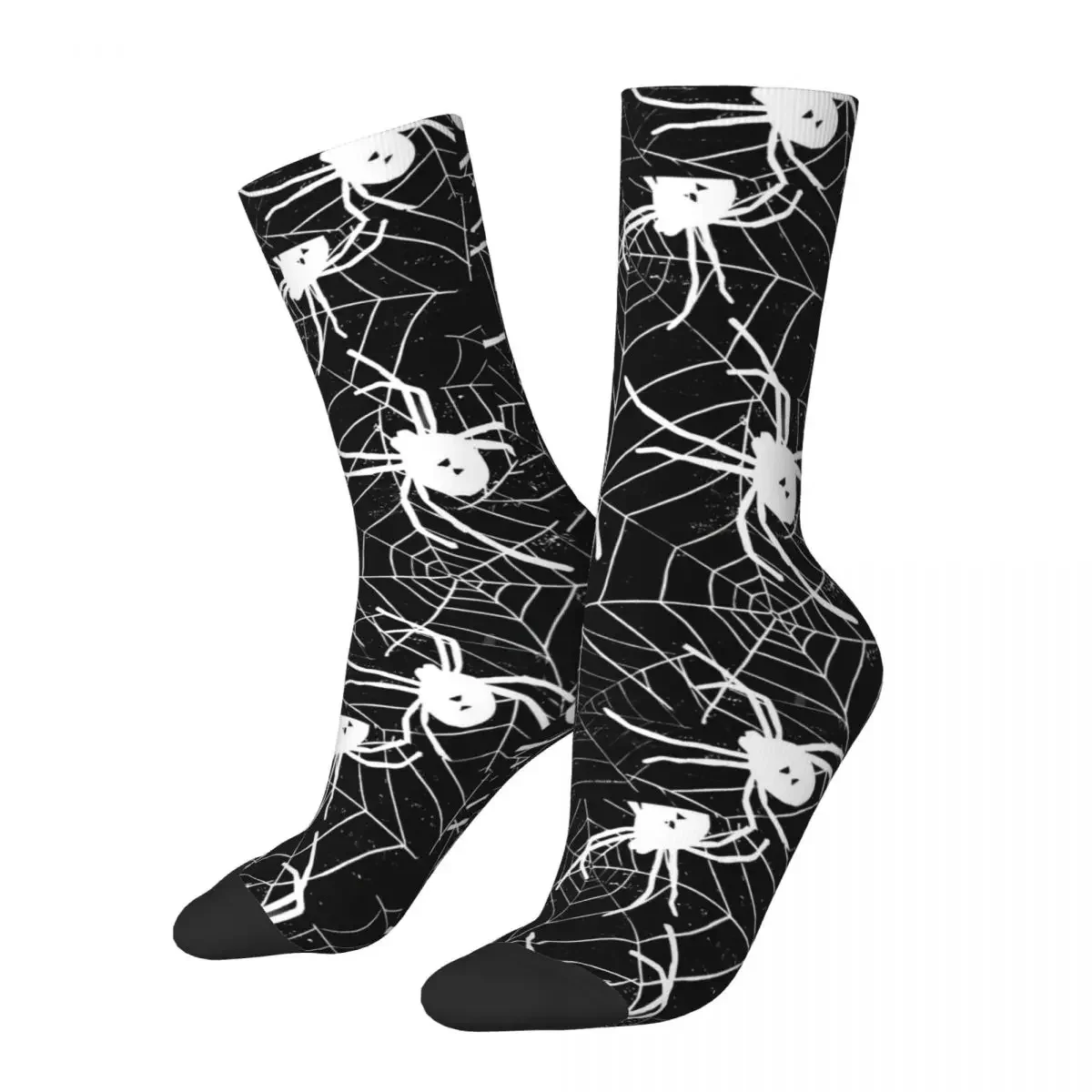 Funny Crazy Sock For Men  Web Pattern Hip Hop Breathable Pattern Printed Crew Sock Seamless Gift