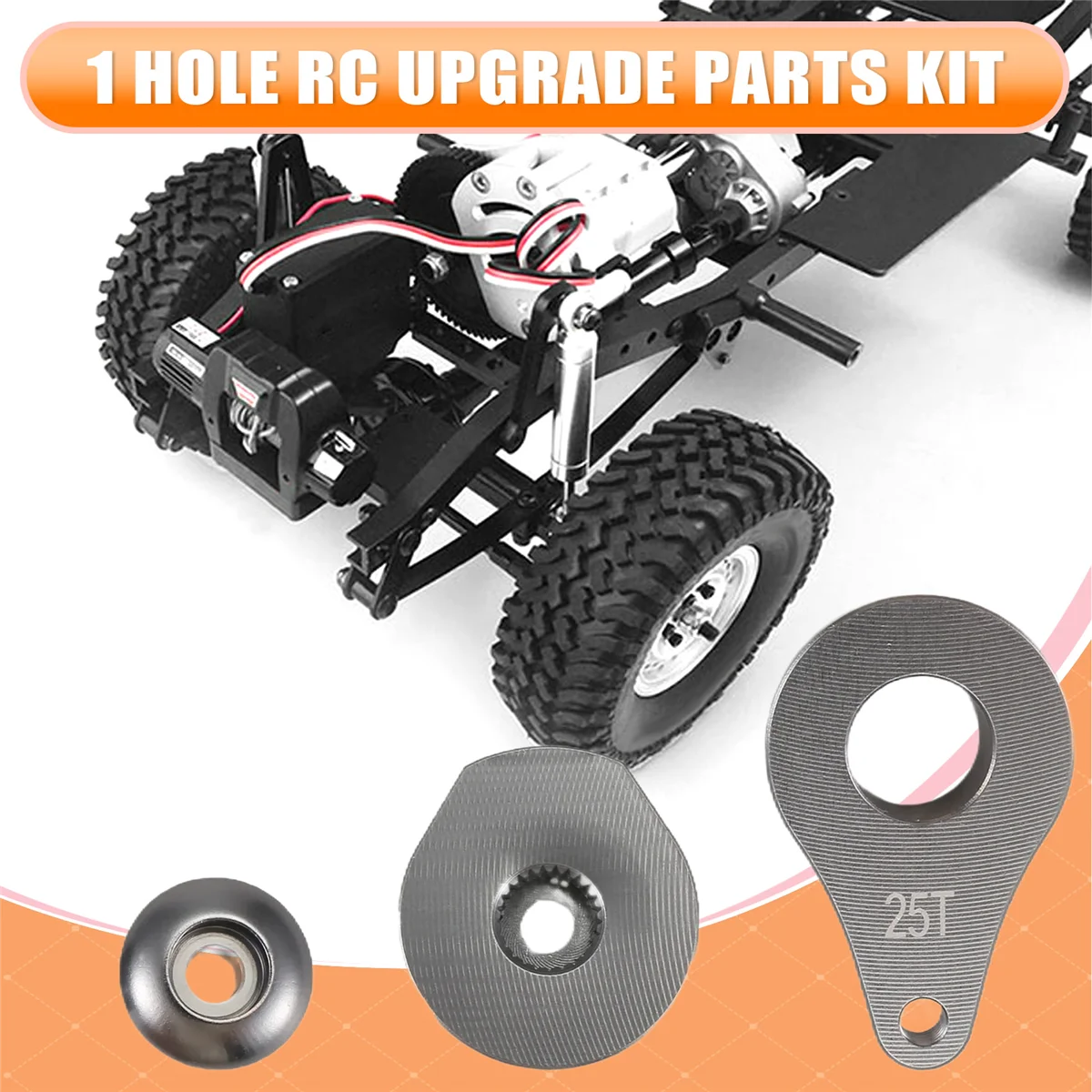 A07I 25T ステアリングサーボアームホーン 1 穴 RC クローラー車用大トルクデジタルサーボアップグレードパーツチタンカラー