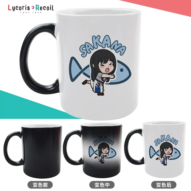 Taza de café de cerámica de dibujos animados para hombres y mujeres, tazas de Cosplay, Lycoris, retroceso, Inoue, Takina, Nishikigi, Chisato, Japón, Anime
