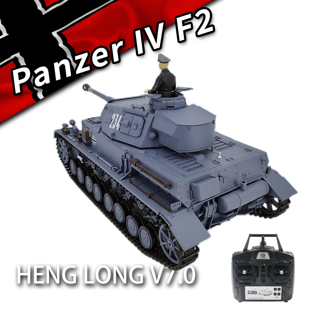 Henglong RC Toys 1/16 TK7.0 German Panzer IV F2 RTR RC Tanks 3859-1 z metalowymi gąsienicami Stalowy silnik BB Airsoft Smoke Urodziny Dzieci