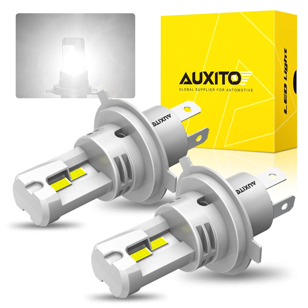 

AUXITO 2 шт. H4 светодиодные фары Canbus 9003 HB2 дальний ближний свет безвентиляторные супер яркие автомобильные фары 6500K белый 20000LM чип CSP 12 В