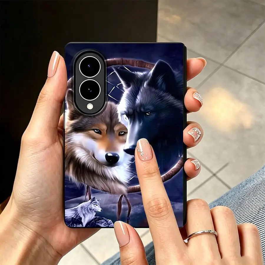 Dreamcatcher Two Wolves Luxury Phone Cover Case for Samsung Galaxy Z Fold 8 Z Fold8 Wide ZFold Wide ZFold8
