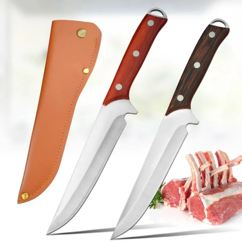 Metzger Ausbeinmesser Utility Schneiden Fisch Obst Steak Messer Hackmesser Fleisch BBQ Küchenmesser Handgeschmiedeter Holzgriff Kochmesser