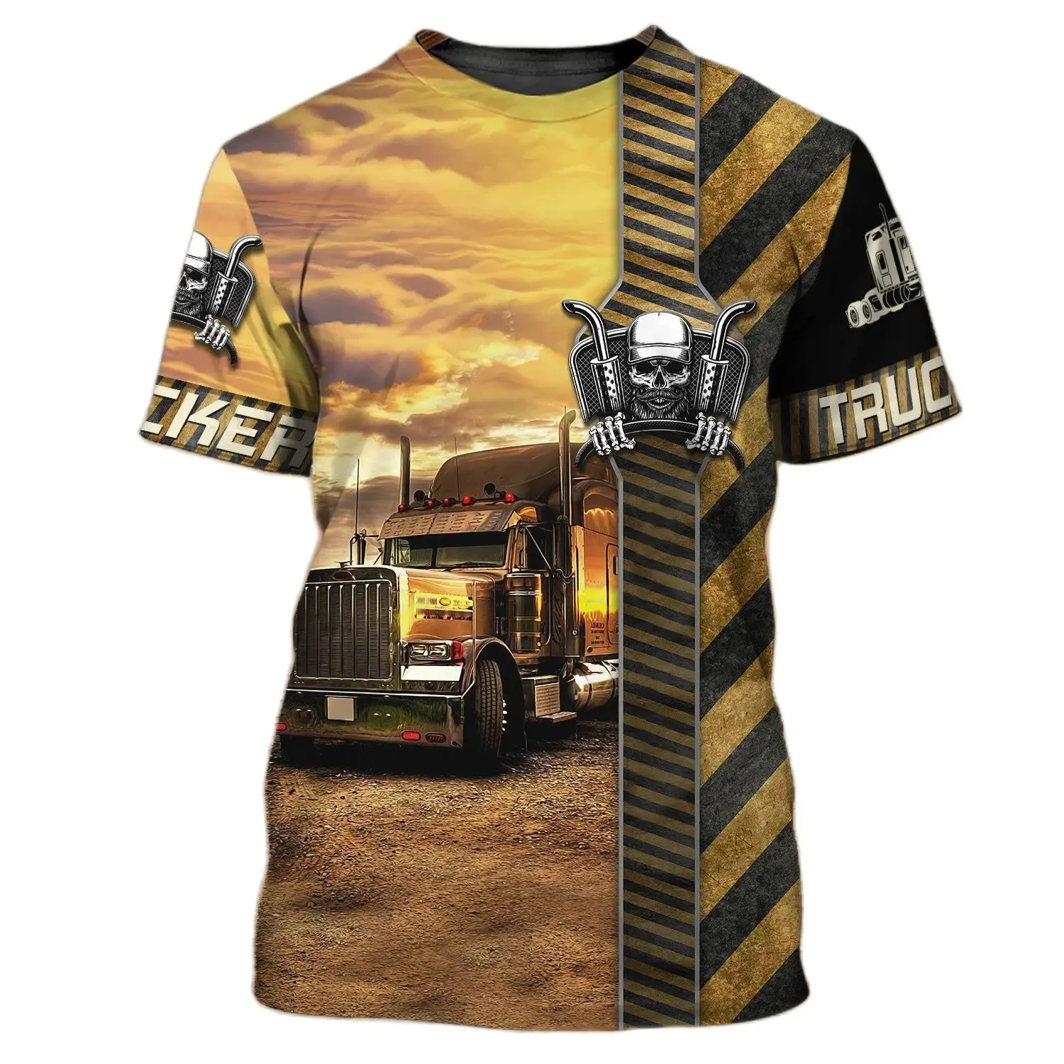 Truck 3D Printing  T Shirt Man Summer O-Neck Short Sleeve Oversized  Top Casual Tee Loose Streetwear Unisex Harajaku