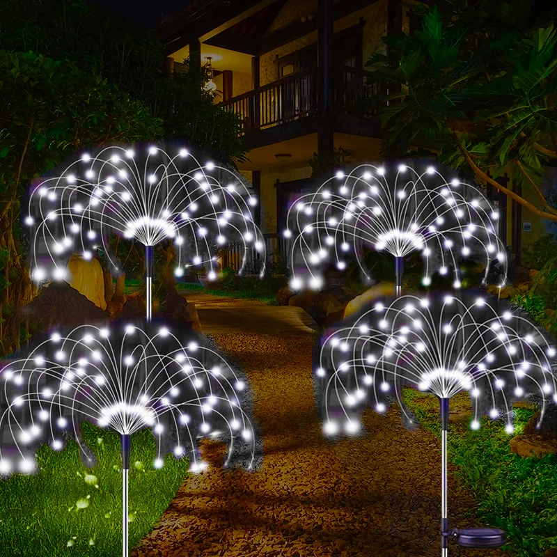 LED Firework Solar Fairy Light Waterproof Outdoor Garden Pathway Light Christmas Patio Balcony Yard Solar Lawn Stake Lamp