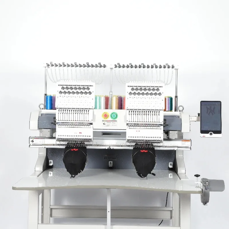 For Tajima 2-Head Digital Computer Embroidery Machine 15-12 Needles for Cap T-Shirt & Flat Socks with Motor Core Component