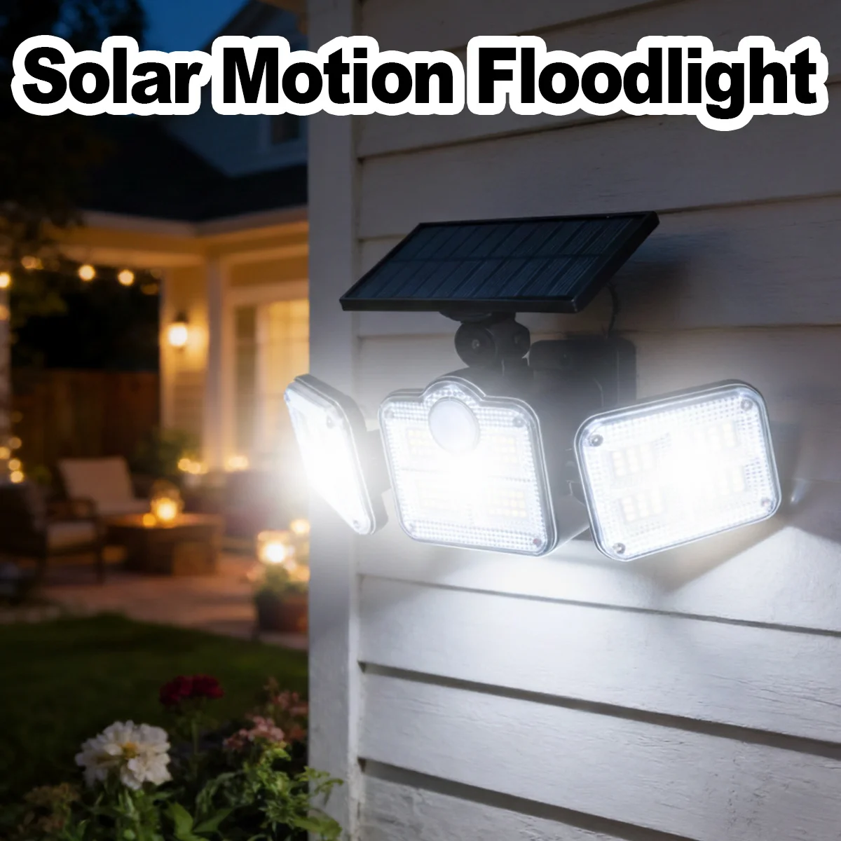 122/333 LEDs Solar Lamp Split Motion Sensor Waterproof Floodlight Outdoor Wall Security Spotlight Fence Backyard Wall Light Deco
