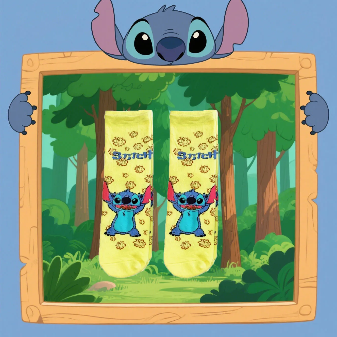 1/3/4/5 Pairs of Stitch Cartoon Cute Knitted Mid-Calf Socks Unisex